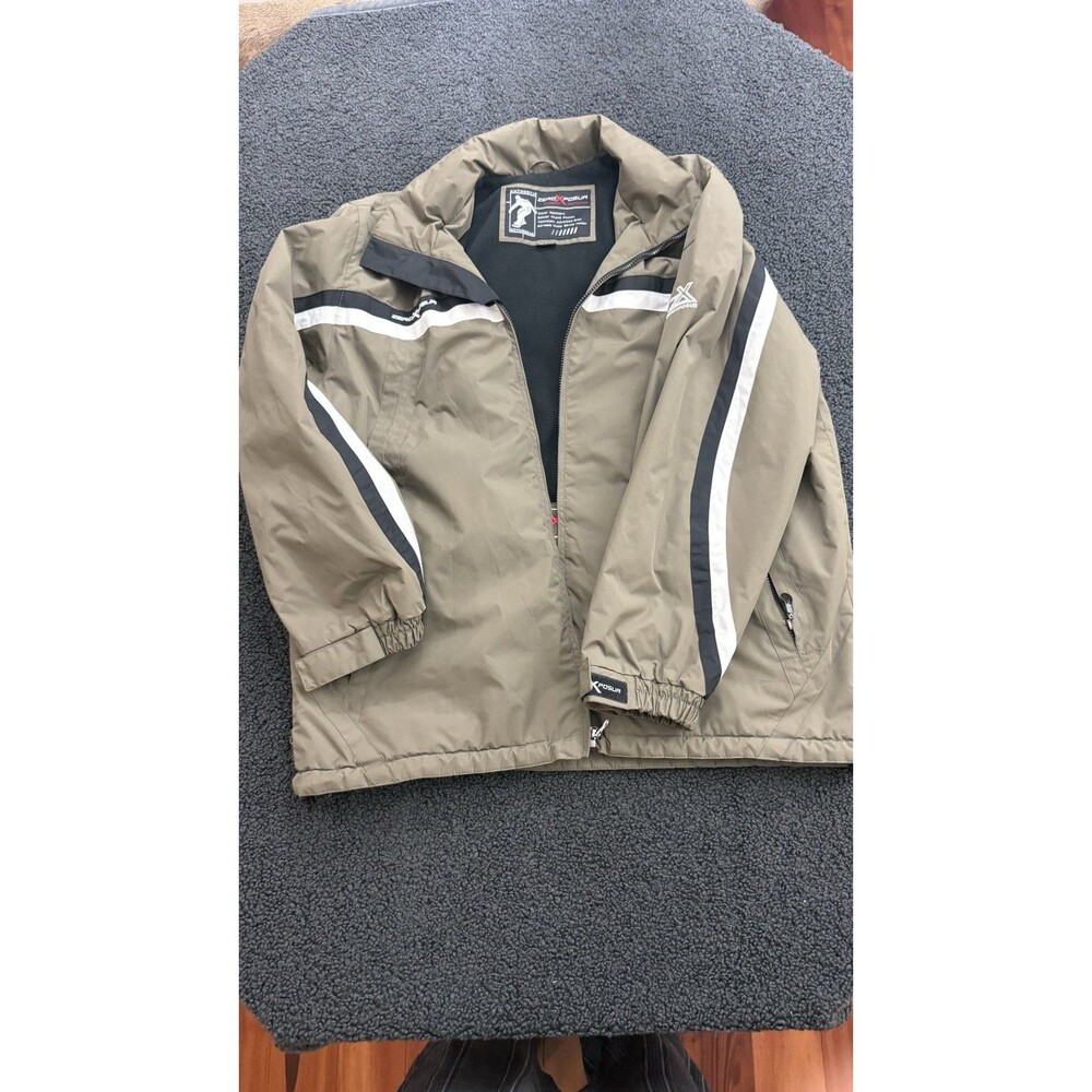 ZeroXposur Ski Jacket Mens XL Beige Black Hooded Full Zip Color block Winter